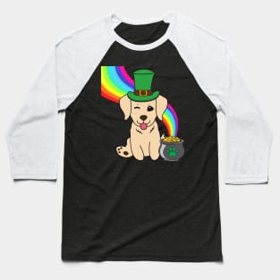 Funny golden retriever celebrates st patricks day Baseball T-Shirt